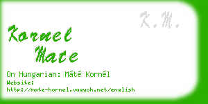 kornel mate business card
