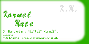 kornel mate business card